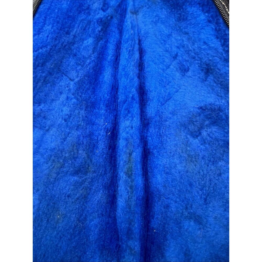 Vintage 17” Suede Leather Gun Carrying Case Blue Fleece Pistol Revolver Zipper - Picture 8 of 11
